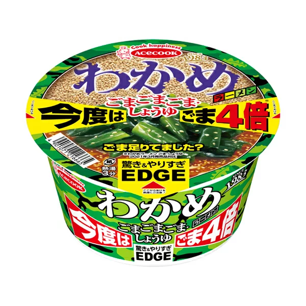 4倍芝麻 紫菜 ＥＤＧＥ×わかめ醬油味杯麵 12個