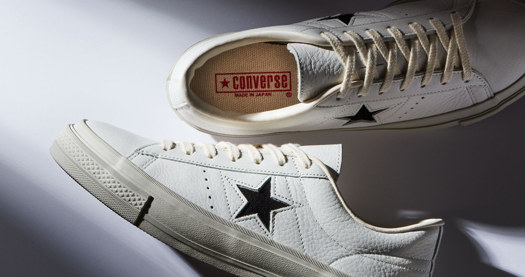 JP3967A938 日本製 CONVERSE ONE STAR J EB LEATHER 白色x黑星星 奶油底
