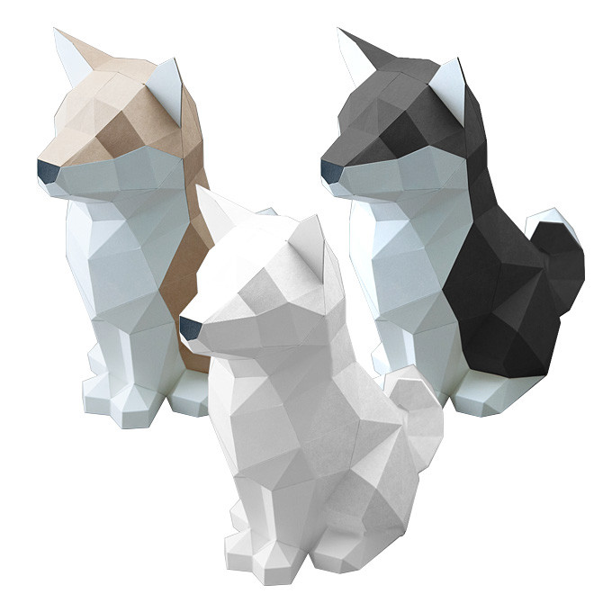 〖代購〗アスククリエイティブ Ask Creative 柴犬 （3色） Shiba ペーパークラフト 置き物 置物 フィギュア 3D 手作り DIY 犬 ギフト プレゼント 【メール便なら送料無料】｜セレクトショップ AER （アエル）