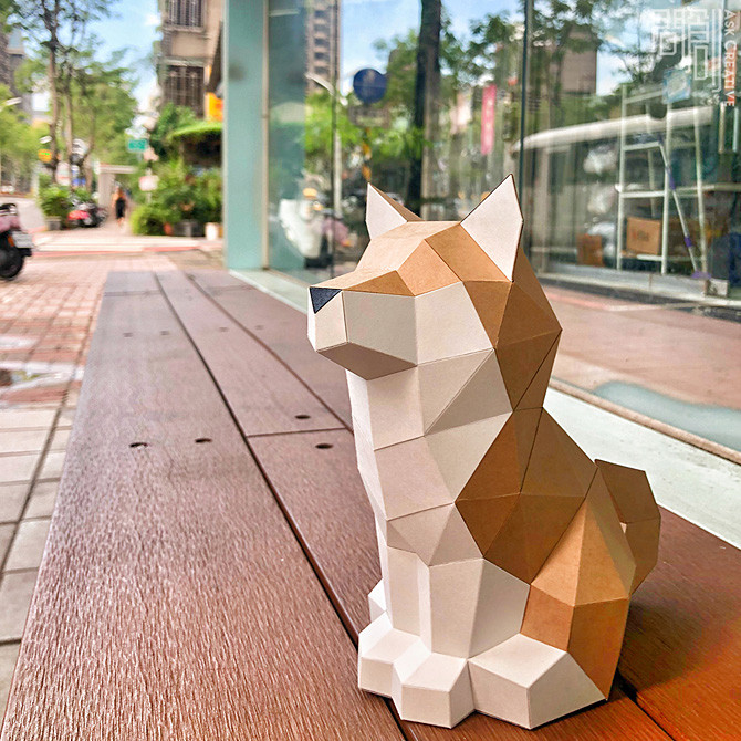 〖代購〗アスククリエイティブ Ask Creative 柴犬 Sサイズ （ライトブラウン×ホワイト） Shiba S ペーパークラフト 置き物 置物 フィギュア 3D 手作り DIY 犬 ギフト プレゼント 【メール便なら送料無料】｜セレクトショップ AER （アエル）
