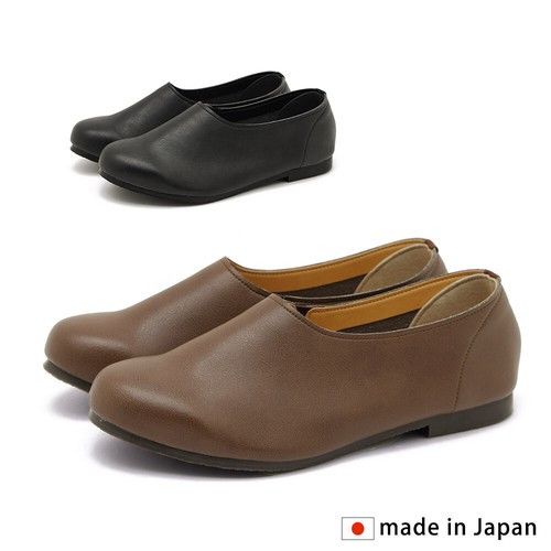 日本製 人造皮革舒適休閒套穿鞋 日本製/made in japan 人工皮革カジュアルシューズ（2カラー/4サイズ）
