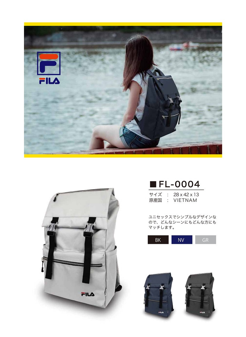 〖代購〗【あす楽】 FILA フィラ リュック かぶせタイプ リュック シンプルデザイン 撥水 軽量 おでかけ 普段使い アウトドア 旅行 買い物 部活 通勤 通学 カジュアル メンズ レディース キッズ 男女兼用 約15リットル FL-0004｜nono shop 楽天市場店