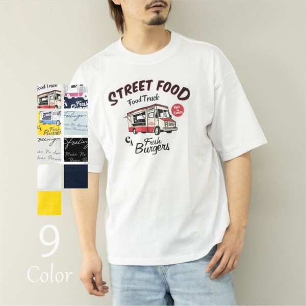 〖代購〗【2023新作】ビッグシルエット イラストプリント 半袖Tシャツ