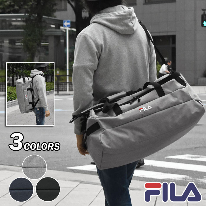 〖代購〗ボストンバッグ メンズ/FILA (フィラ) ポリキャンバス 3way ボストンバッグ /ショルダーバッグ ショルダー ボストン バッグ リュック 斜めがけ おしゃれ 大きい 軽い 軽量 通勤 通学 A4 旅行 大容量 大型 旅行バッグ 旅行カバン 旅行かばん シンプル 無地/ r