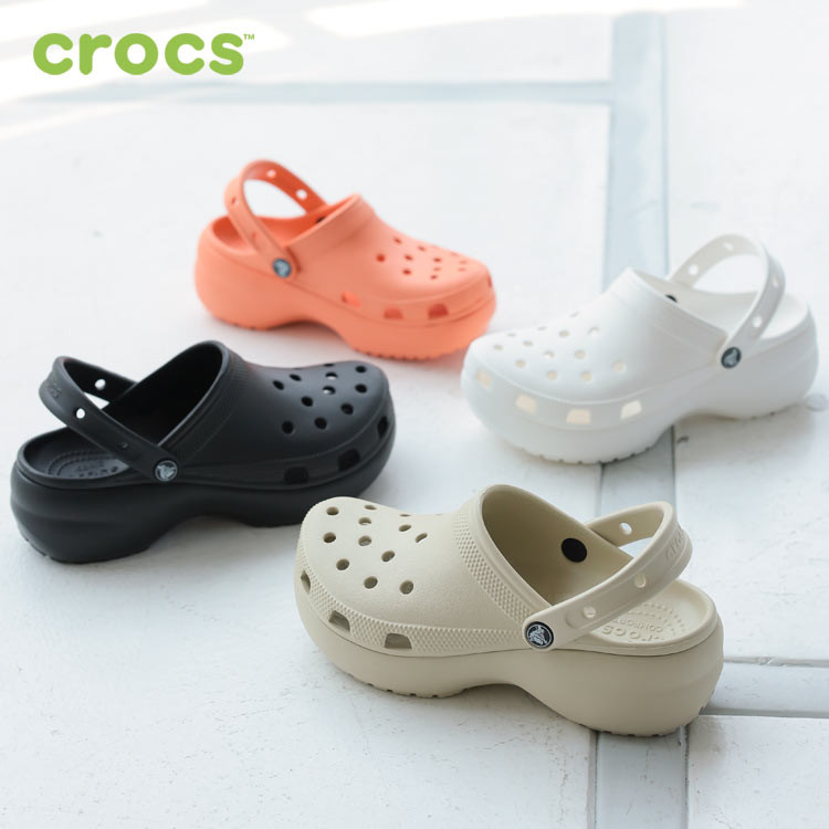 〖代購〗[ CROCS ] CLASSIC PLATFORM CLOG [I2392] レディース クロックス くつ シューズ サンダル 厚底サンダル ボリュームソール スポーツサンダル つっかけ アウトドア カジュアル 黒 正規品 歩きやすい 履きやすい 白 5cmソール シンプル 30代 40代 50代【送料無料】
