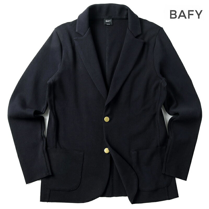 〖代購〗BAFY / バフィーコットンミラノリブ2Bニットジャケット（ネイビー）/ 春夏 ニットブレザー カーディガン ニットジャケット ミラノリブ メンズ イタリア アウトレット
