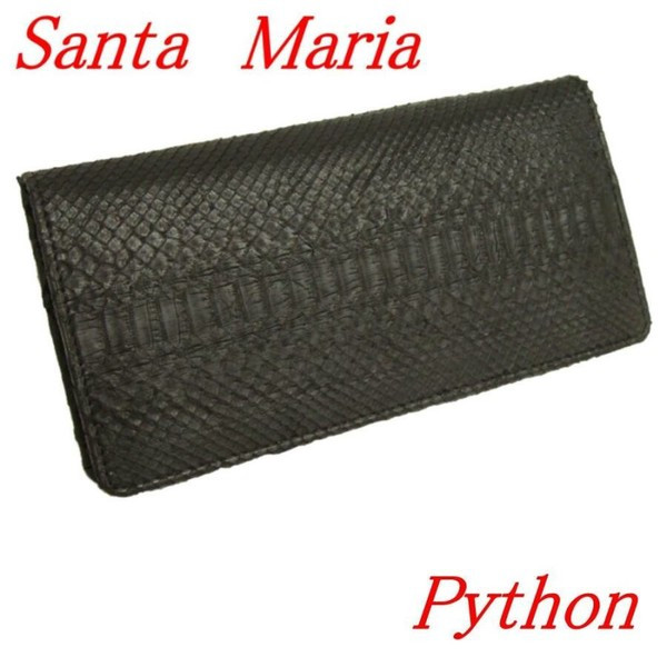 〖代購〗パイソン 財布 メンズ 蛇革 パイソン 長財布ブラック Santa Maria サンタマリア製