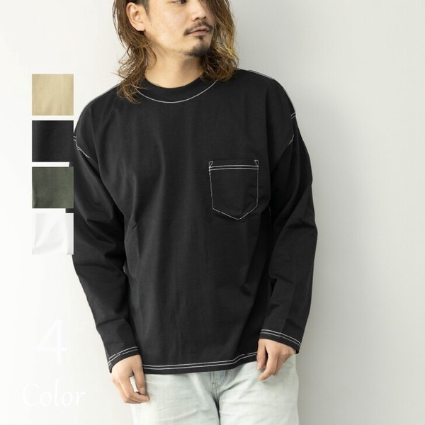 〖代購〗【2023春夏】ヘビーウエイト ポケット付き長袖Tシャツ