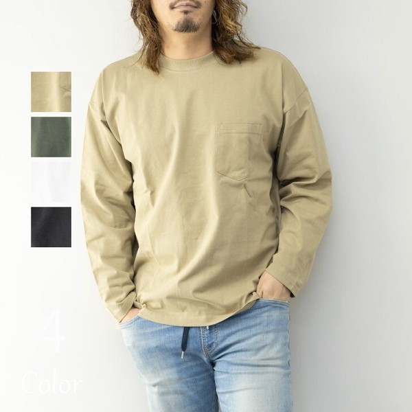 〖代購〗【2023春夏】ヘビーウエイト ポケット付き長袖Tシャツ