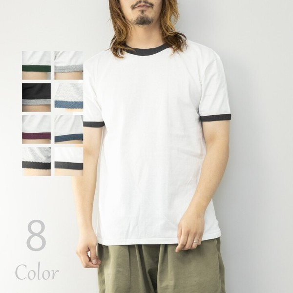 〖代購〗リンガーTシャツ メンズ 半袖 6.2オンス 半袖Tシャツ リンガーネック カットソー ユニセックス