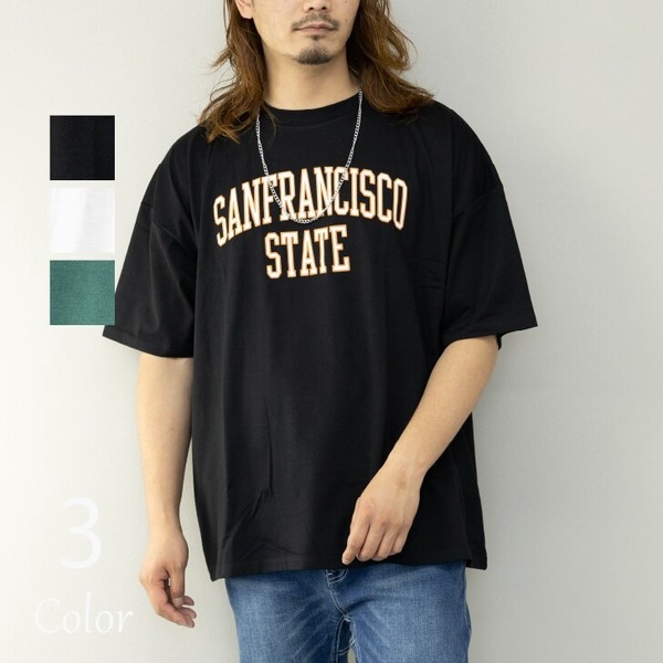 〖代購〗【2023春夏】カレッジロゴのネックレス付き ビッグシルエット ロゴプリントTシャツ
