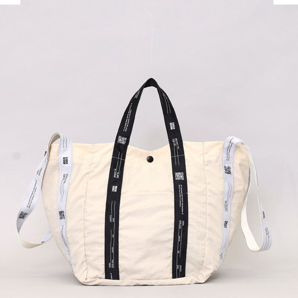 〖代購〗■予約商品■新作【COOCO クーコ】ロゴテープ×シワナイロン ダブルハンドルトートバッグ