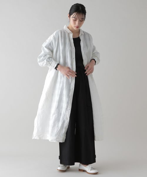 〖代購〗《natural by clip》リネン製品染めシャツワンピース
