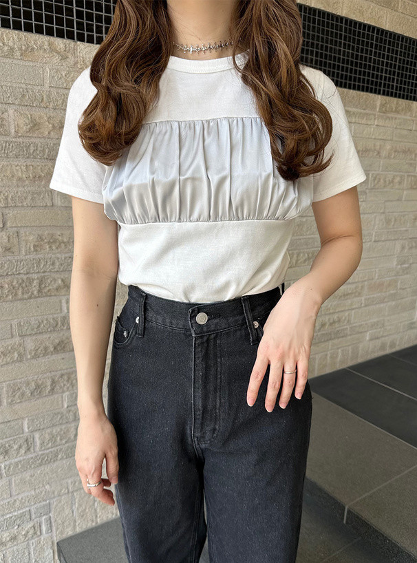 〖代購〗サテン切り替えTシャツ