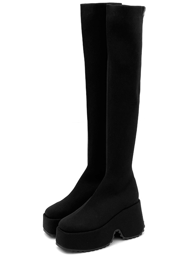 〖代購〗ストレッチニット厚底ロングブーツ